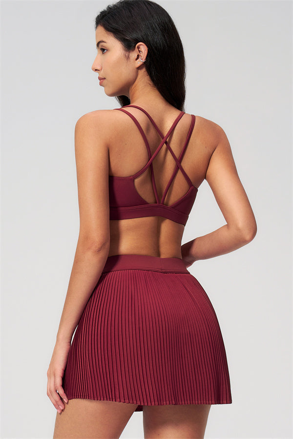 The Balance Sports Bra Tennis Skirt 2-Piece Set
