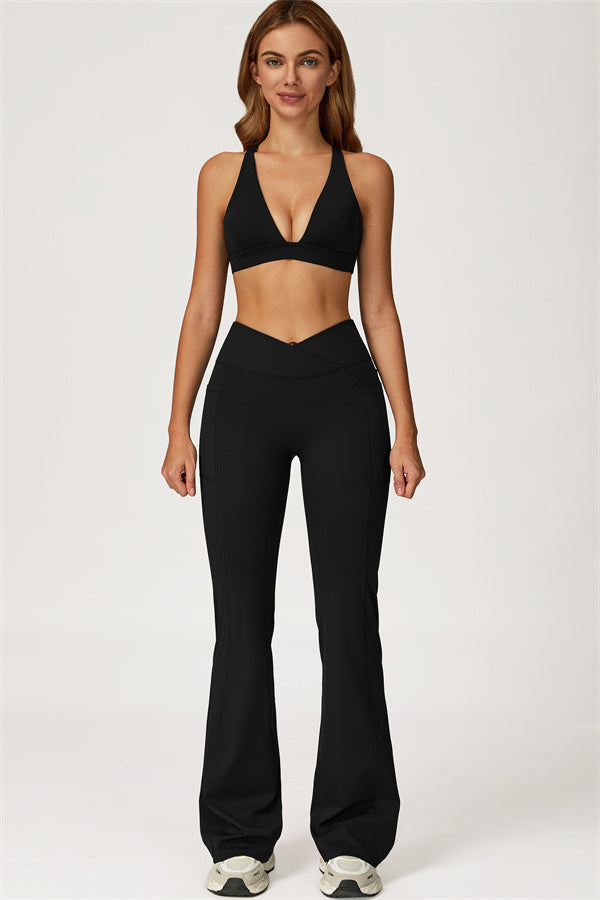 The Glacier Sports Bra Flared Leggings 2-Piece Set