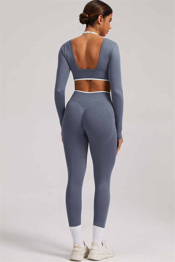 The Elevate New Long Sleeve Crop top Leggings 2-Piece Set