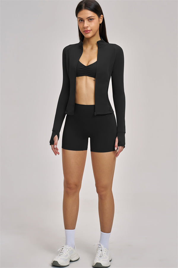 The Swoon Jacket Sports Bra Shorts 3-Piece Set