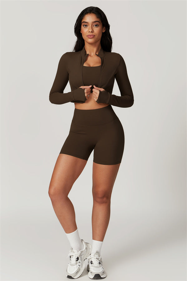 The Eloise Jacket Sports Bra Shorts 3-Piece Set