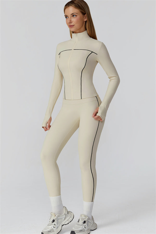 The Venus Zip Top Sports Bra Leggings 3-Piece Set