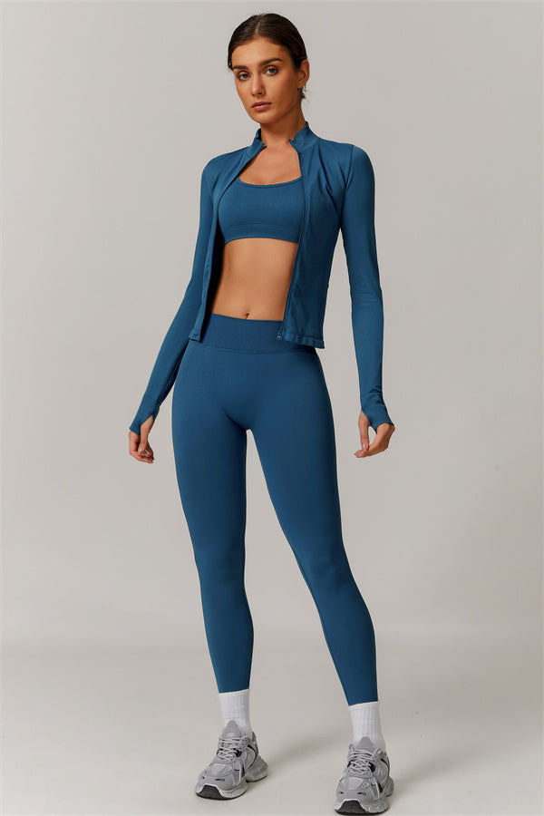 The Nova Luxe Jacket Sports Bra Leggings 3-Piece Set