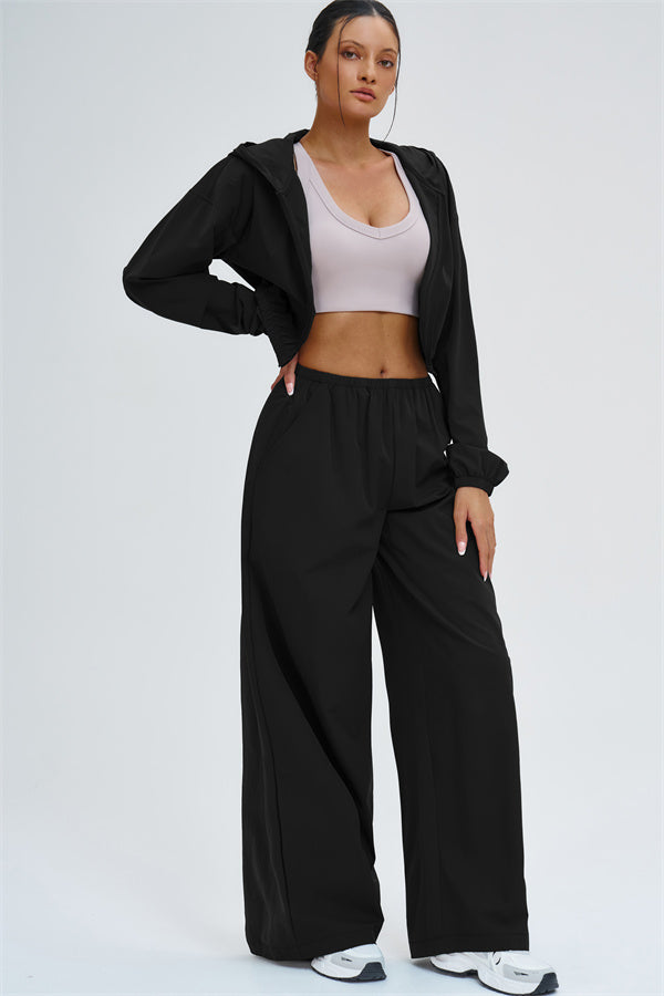 The Svelte UV protection Crop Hoodie Sweatpants 2-Piece Set