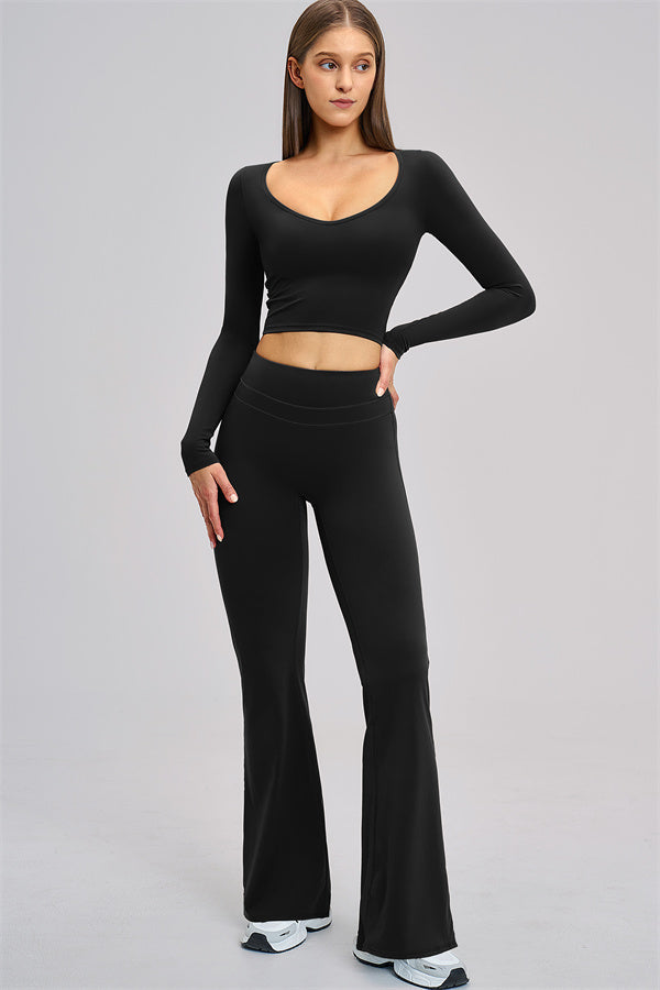 The Stride Long Sleeve T-shirt Flared Leggings 2-Piece Set