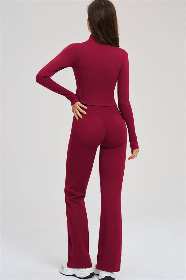 The Sizzle Zip Jacket Flared Leggings 2-Piece Set