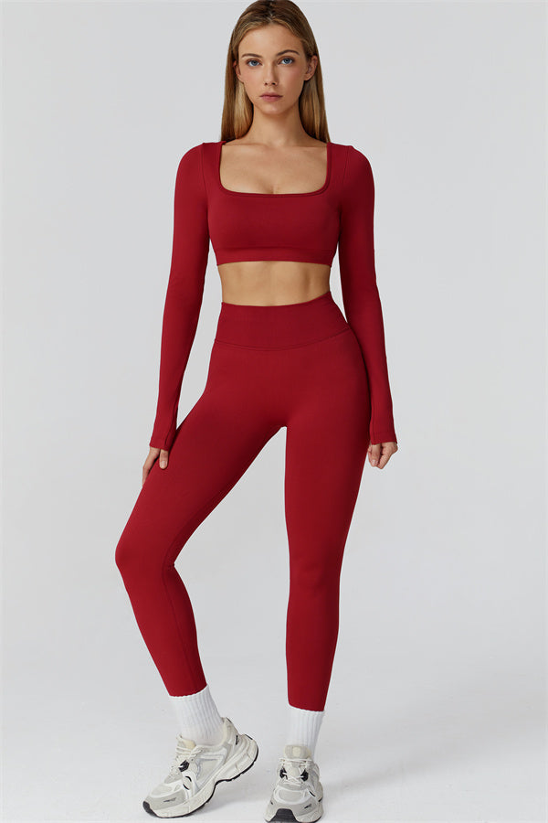 The Reign Long Sleeve Crop Top Leggings 2-Piece Set