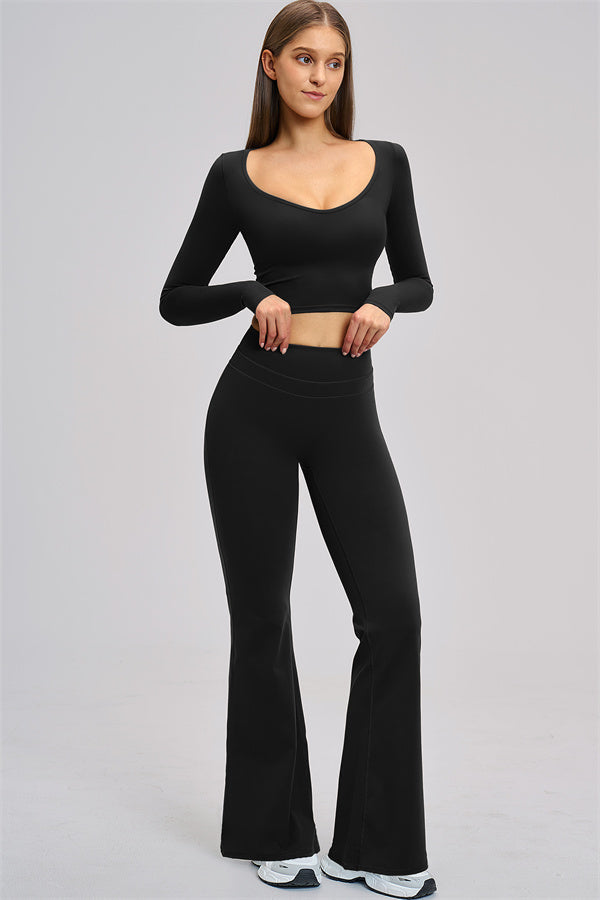 The Stride Long Sleeve T-shirt Flared Leggings 2-Piece Set