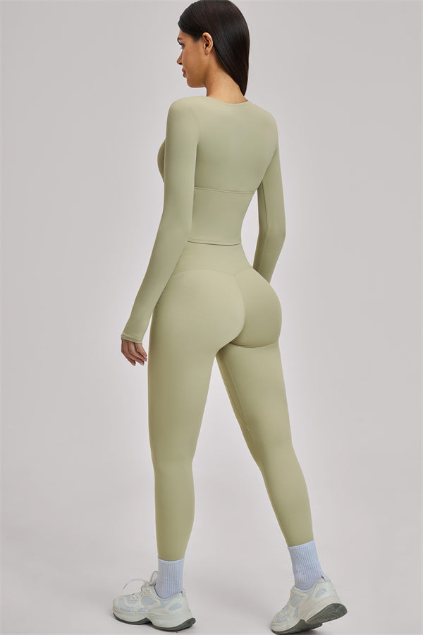 The Swoon Long Sleeve Crop top Leggings 2-Piece Set