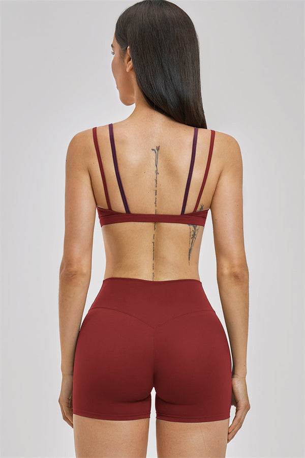 The New Seraphine Layered V Sports Bra Shorts 2-Piece Set