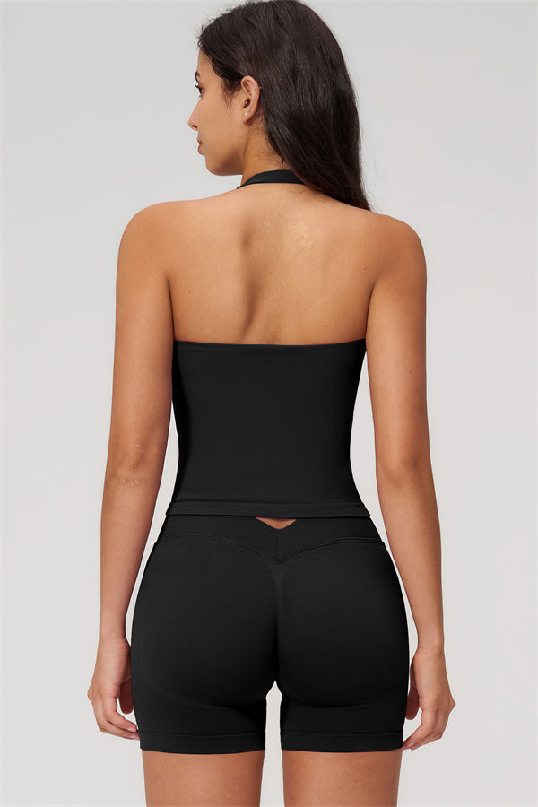 The Empower Halter Crop Top Shorts 2-Piece Set