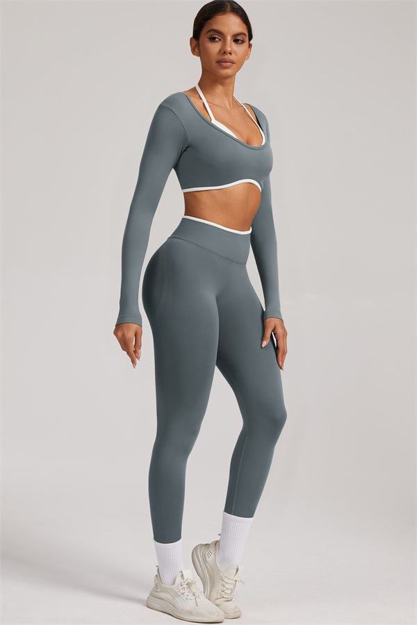 The Elevate Long Sleeve Crop top Leggings 2-Piece Set