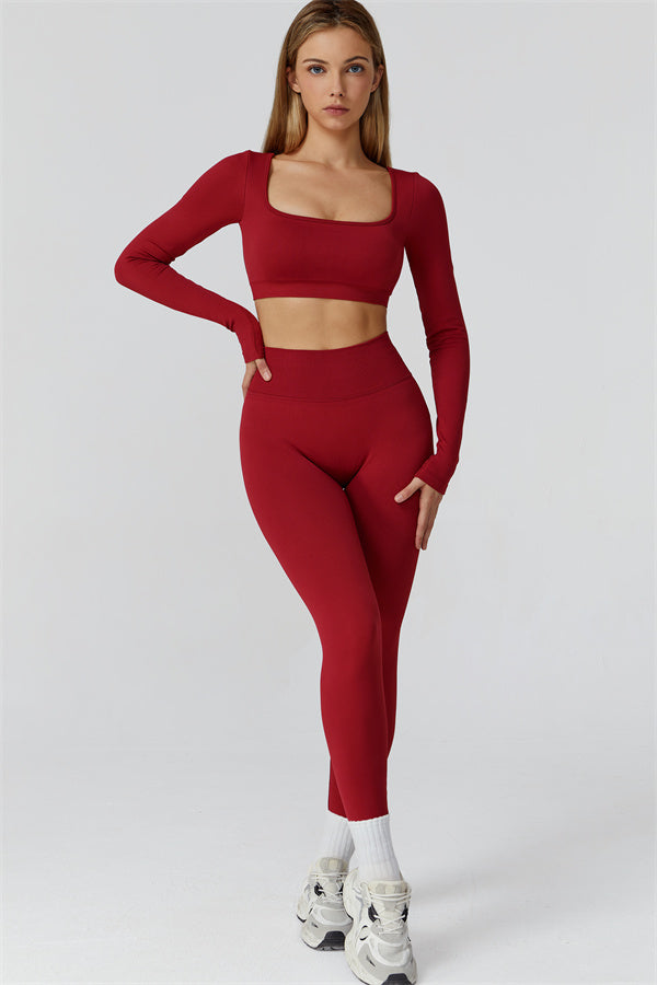 The Reign Long Sleeve Crop Top Leggings 2-Piece Set