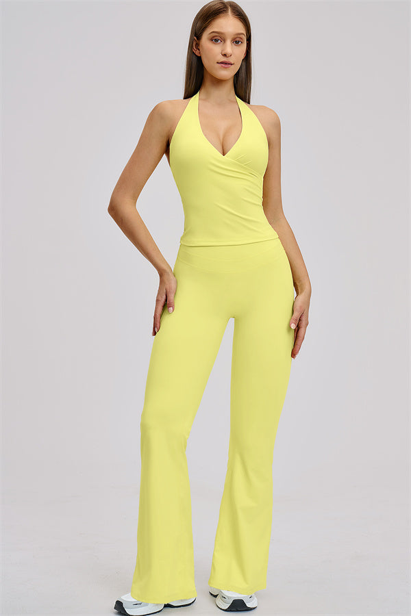 The Stride Crop Top Flared Leggings 2-Piece Set