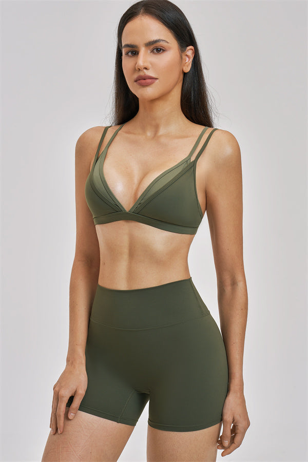 The New Seraphine Layered V Sports Bra Shorts 2-Piece Set