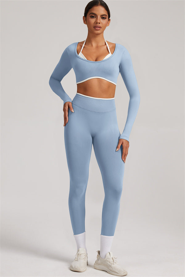 The Elevate Long Sleeve Crop top Leggings 2-Piece Set