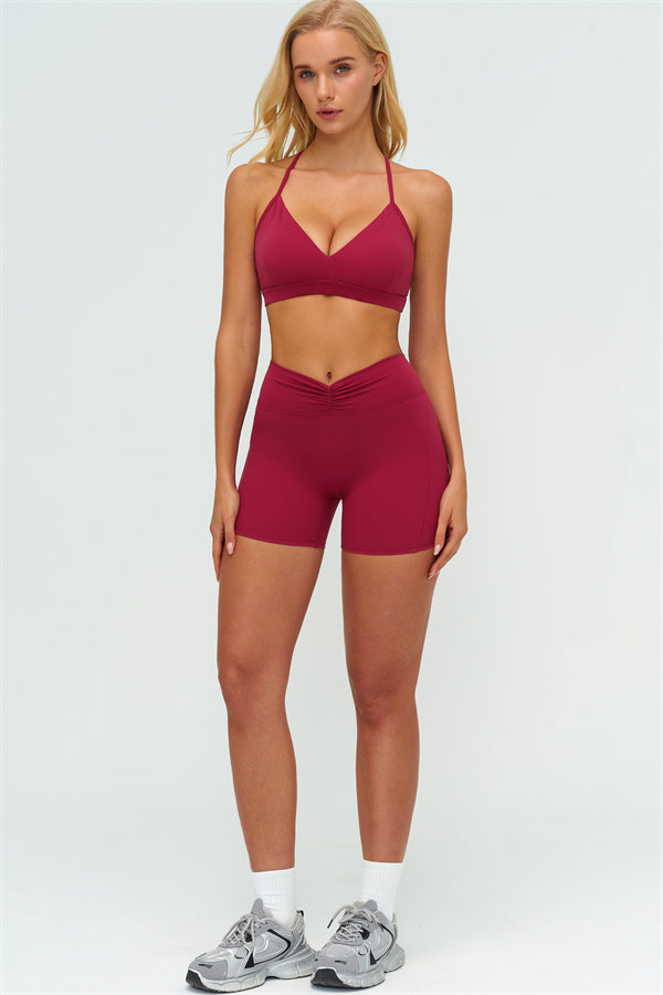 The Lushness Y-Back Sports Bra Shorts 2-Piece Set
