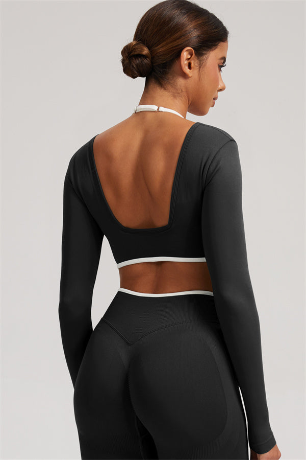 The Elevate Long Sleeve Crop top Shorts 2-Piece Set