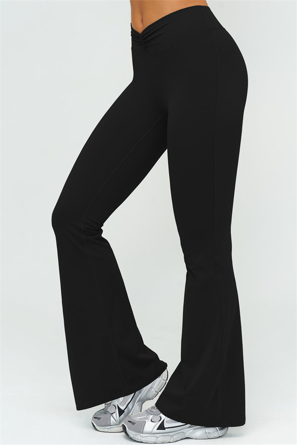 The Lushness Long Sleeve Crop Top Flared Leggings 2-Piece Set