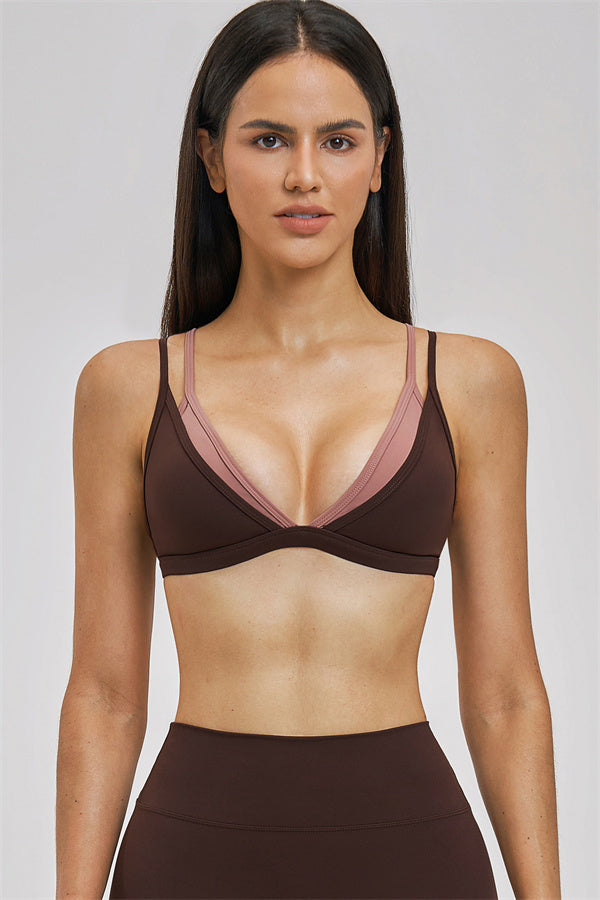 The Seraphine Layered V Sports Bra Skirt 2-Piece Set