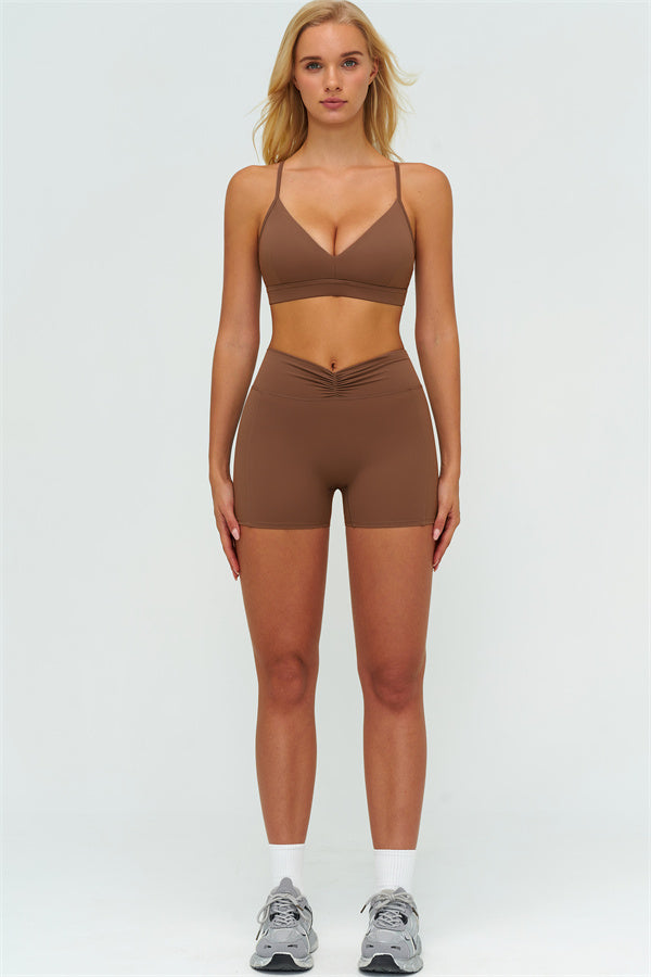 The Lushness Y-Back Sports Bra Shorts 2-Piece Set