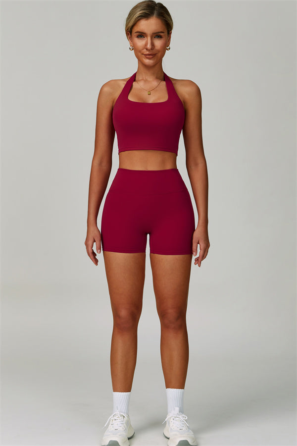 The Seraphine Halter Crop Top Shorts 2-Piece Set