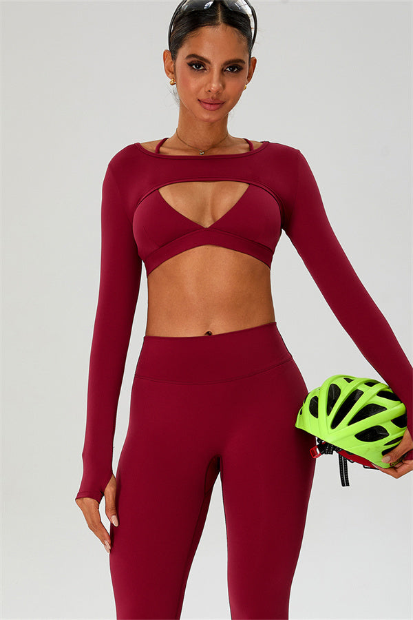 The Ember Sports Bra Crop Top Leggings 3-Piece Set