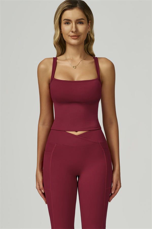 The Flourish Crop Tank Flared Leggings 2-Piece Set