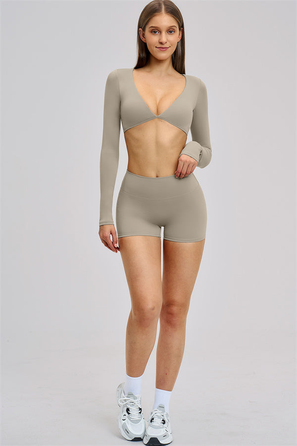 The Zestful Long Sleeve Crop Top