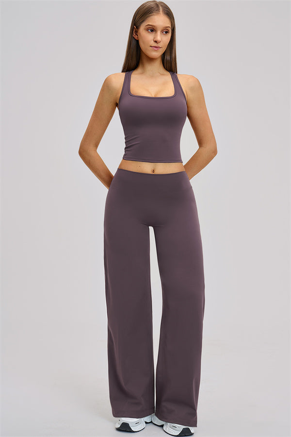 The Dynamic Crop Top Straight Leg Pants 2-Piece Set