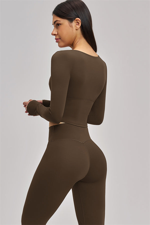 The Swoon Long Sleeve Crop top Leggings 2-Piece Set