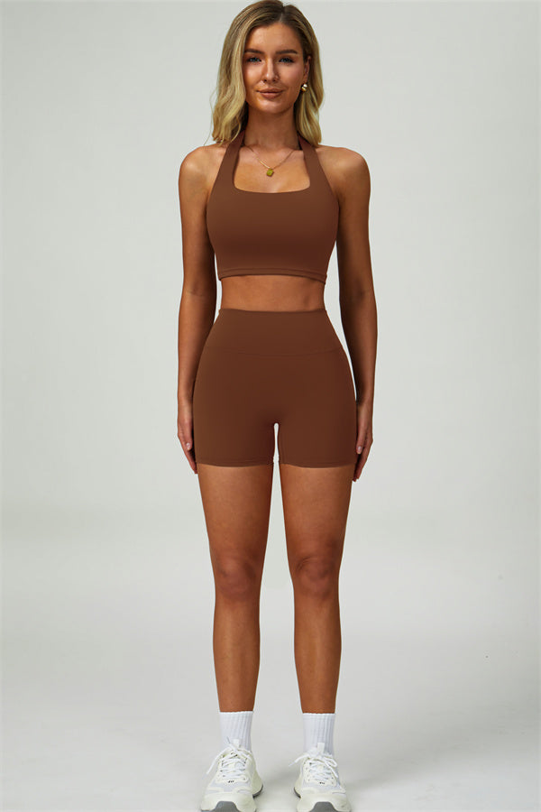 The Seraphine Halter Crop Top Shorts 2-Piece Set