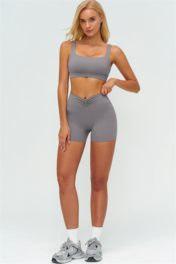 The Lushness V-Back Sports Bra Shorts 2-Piece Set