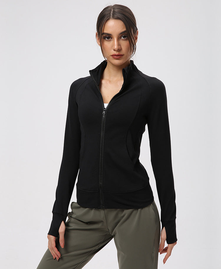 High Noon Zip Up Long Sleeve Jacket with Thumbhole