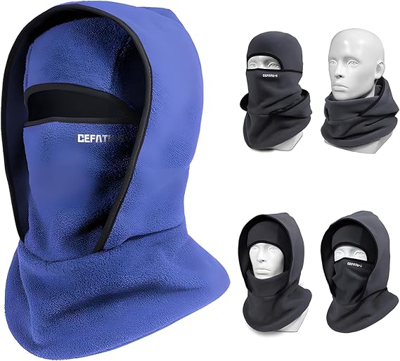 Outdoor Winter Warm Hat Neckband Integrated Cycling Mask Sports Ski Head Cover, Windproof Fleece Thermal Face Mask