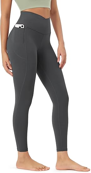 Cloud Feeling Crossover 7/8 Leggings with Pockets for Women 25" / 28" V High Wasit Lounge Yoga Pants