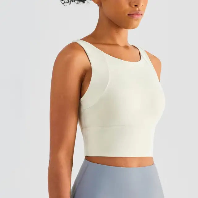 High-Neck Racerback Crop Top