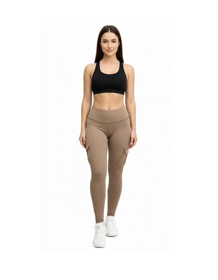 Cargo Leggings for Women Casual High Waisted Tummy Control Run Pants Butt Lifting Yoga Pants with Pockets