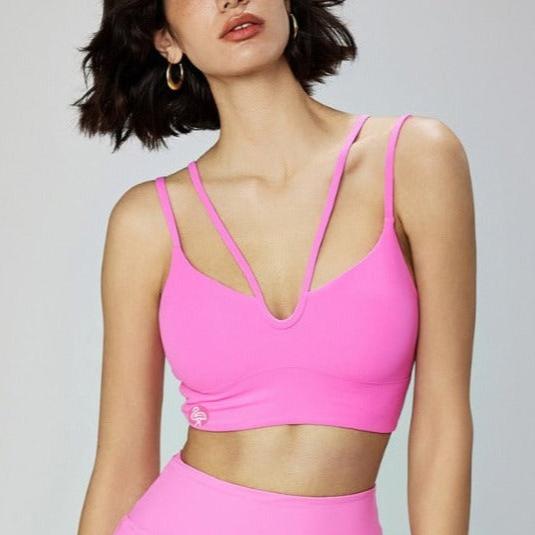 Ultra smooth Plunge Paradise Pink Cropped Bra