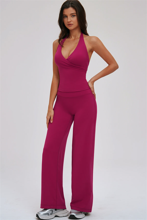 The Stride Crop Top Straight Leg Pants 2-Piece Set