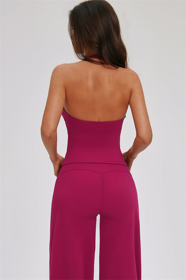 The Stride Crop Top Straight Leg Pants 2-Piece Set