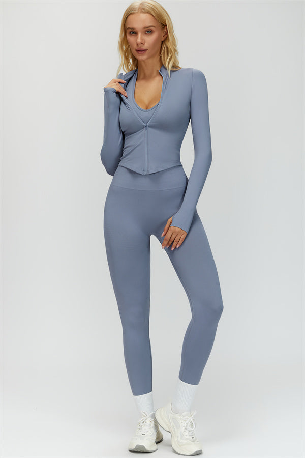 The Delight Jacket Sports Bra Leggings 3-Piece Set