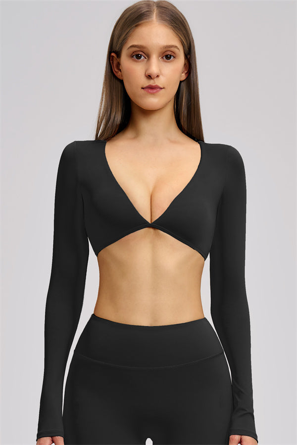 The Zestful Long Sleeve Crop Top