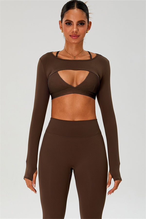 The Ember Sports Bra Crop Top Leggings 3-Piece Set