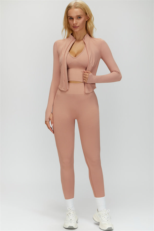 The Delight Jacket Sports Bra Leggings 3-Piece Set