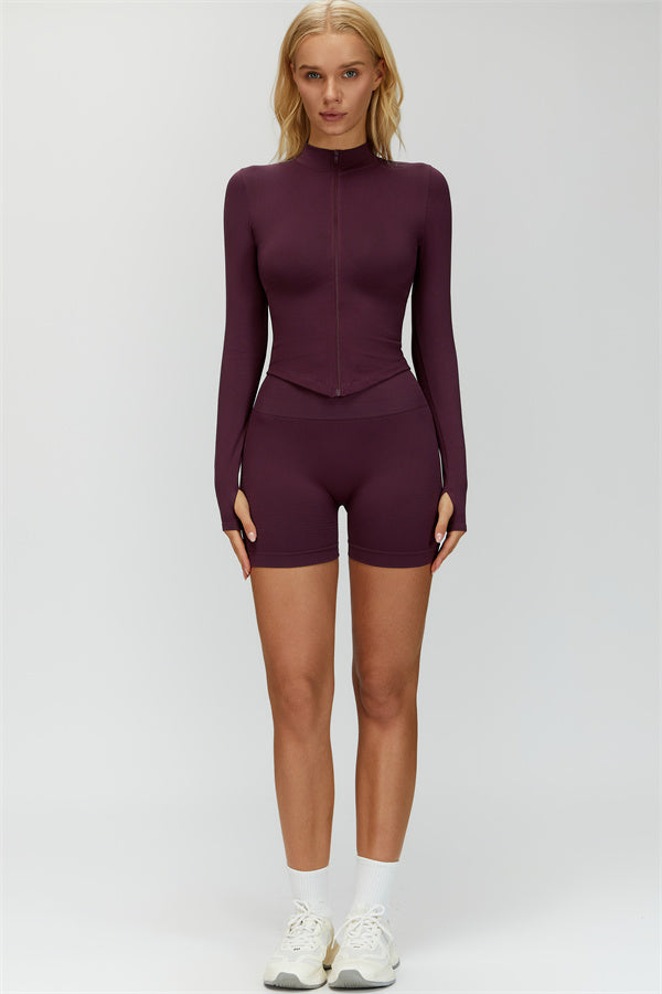 The Delight Jacket Sports Bra Shorts 3-Piece Set