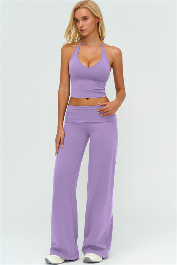 The Twirl Zip Jacket Halter Tank Top Leggings 3-Piece Set