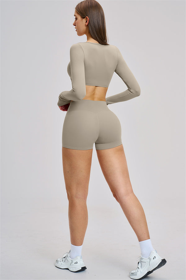 The Zestful Long Sleeve Crop Top