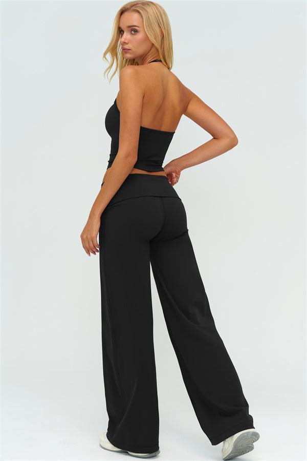 The Twirl Halter Tank Top Straight Leg Pants 2-Piece Set