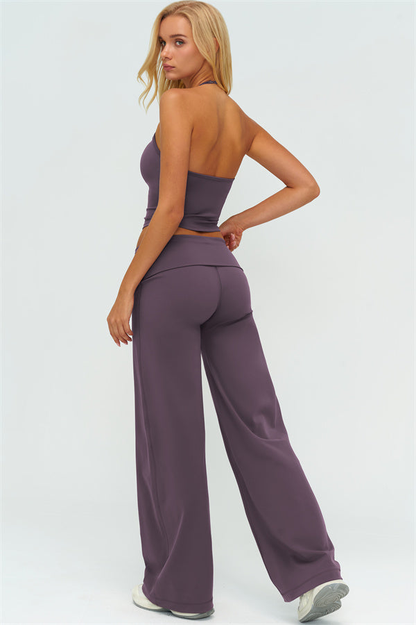 The Twirl Halter Tank Top Straight Leg Pants 2-Piece Set